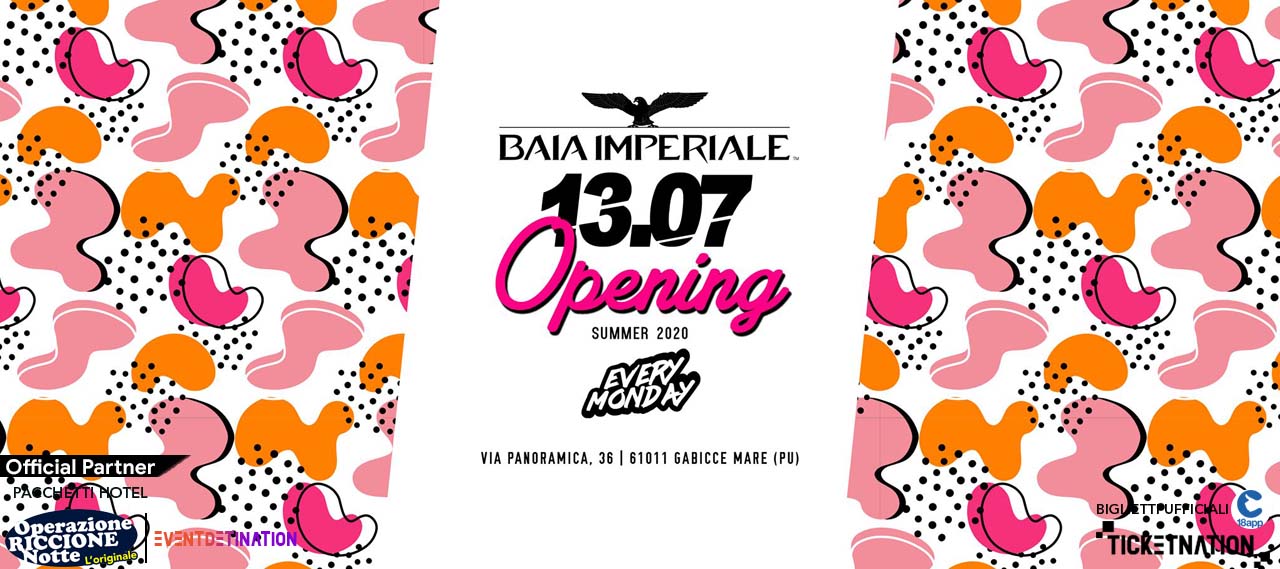 baia imperiale giovedì 9 luglio 2020 opening party